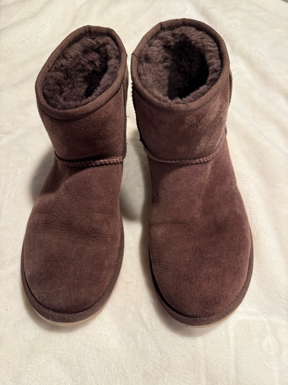 UGG Short Suede Boots in Dark Brown